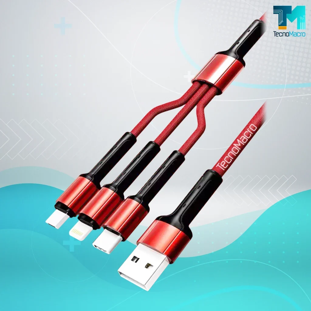 Cable de Carga Múltiple, Cable USB 3A 4FT Nylon Ecuador